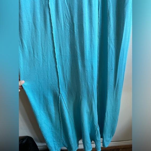 NWT RAFFI Cotton Sears Turquoise High Low Long Maxi Sleeveless Stretchy Dress - Picture 9 of 10